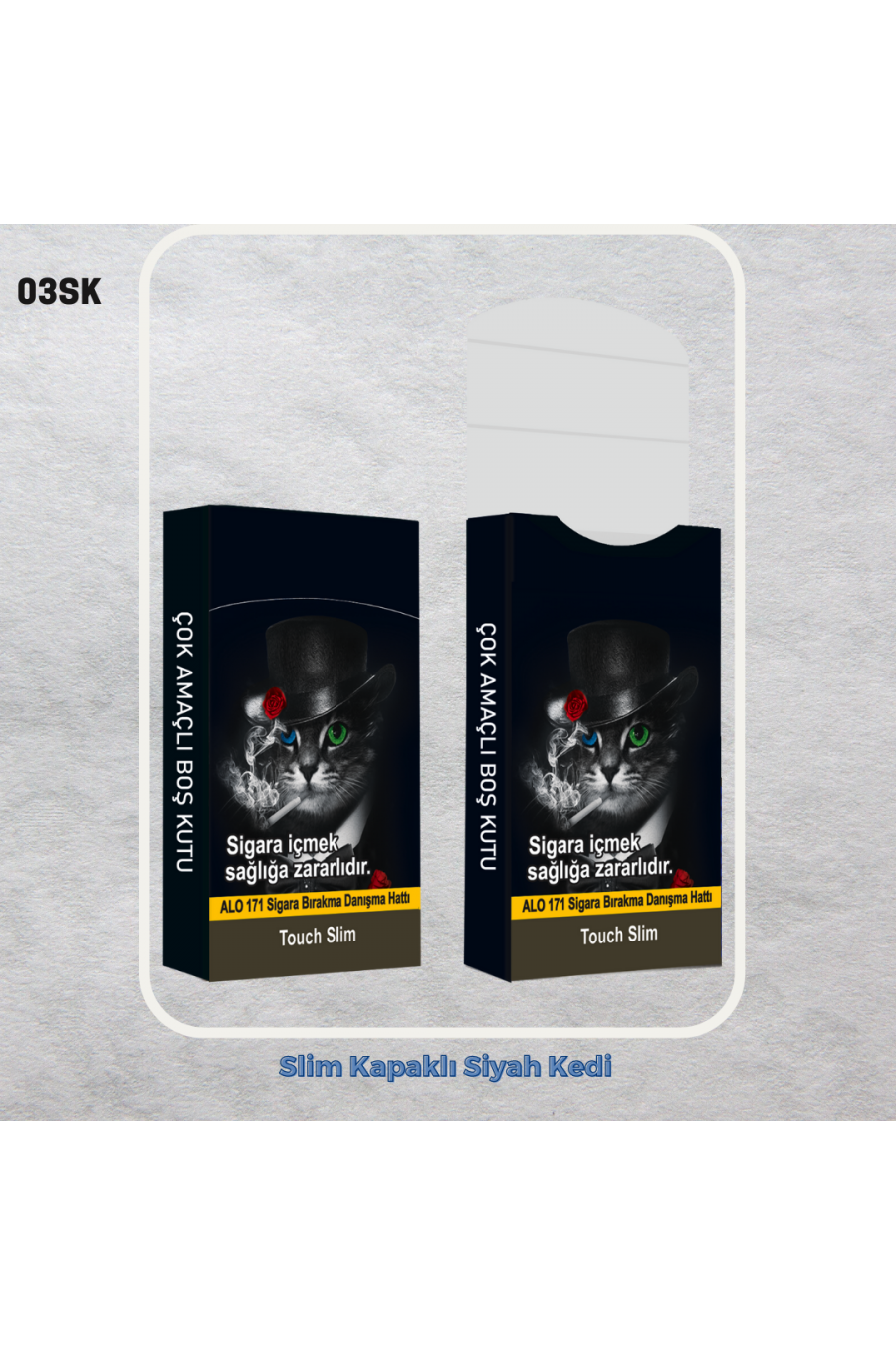 Slim Kapaklı Siyah Kedili